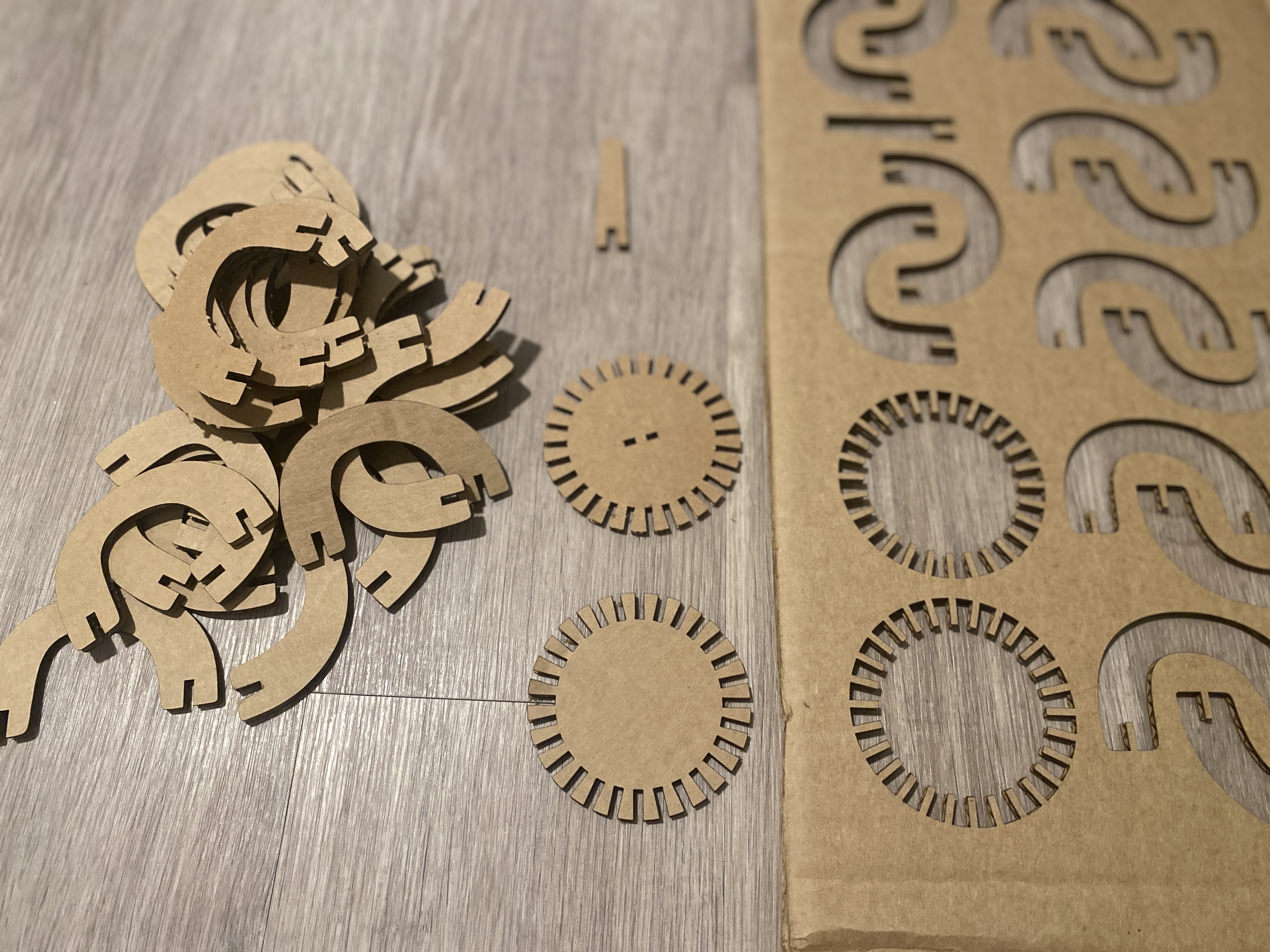 all the pieces of the cut parts