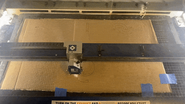 laser cutter in action